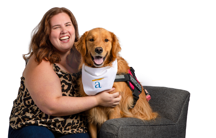 Annemie, an Accredited Debt Relief client, with her dog after becoming debt-free